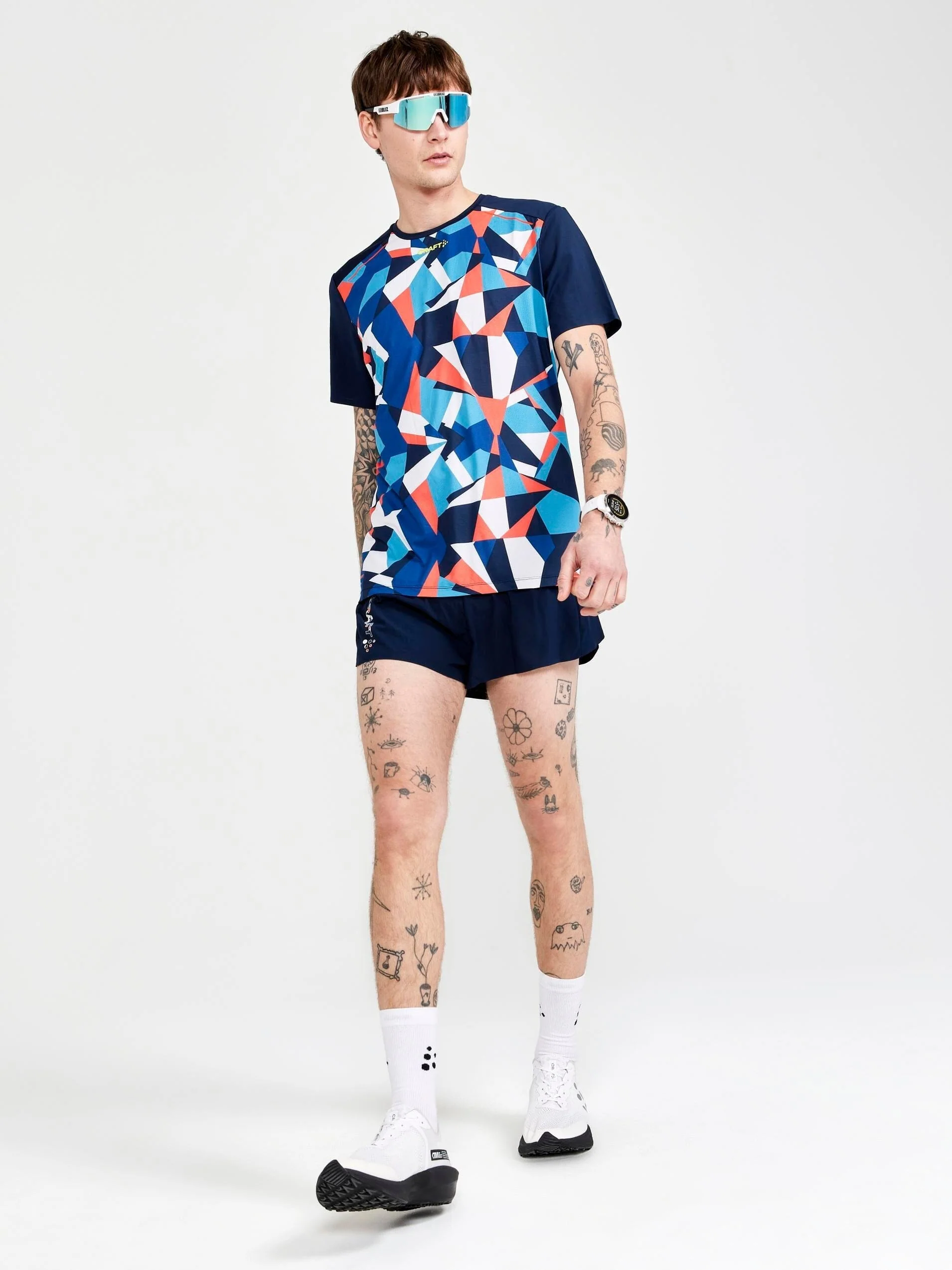 MEN'S PRO DAZZLE CAMO RUNNING SHORTS - BLAZE/P DAZZLE CAMO - Image 4