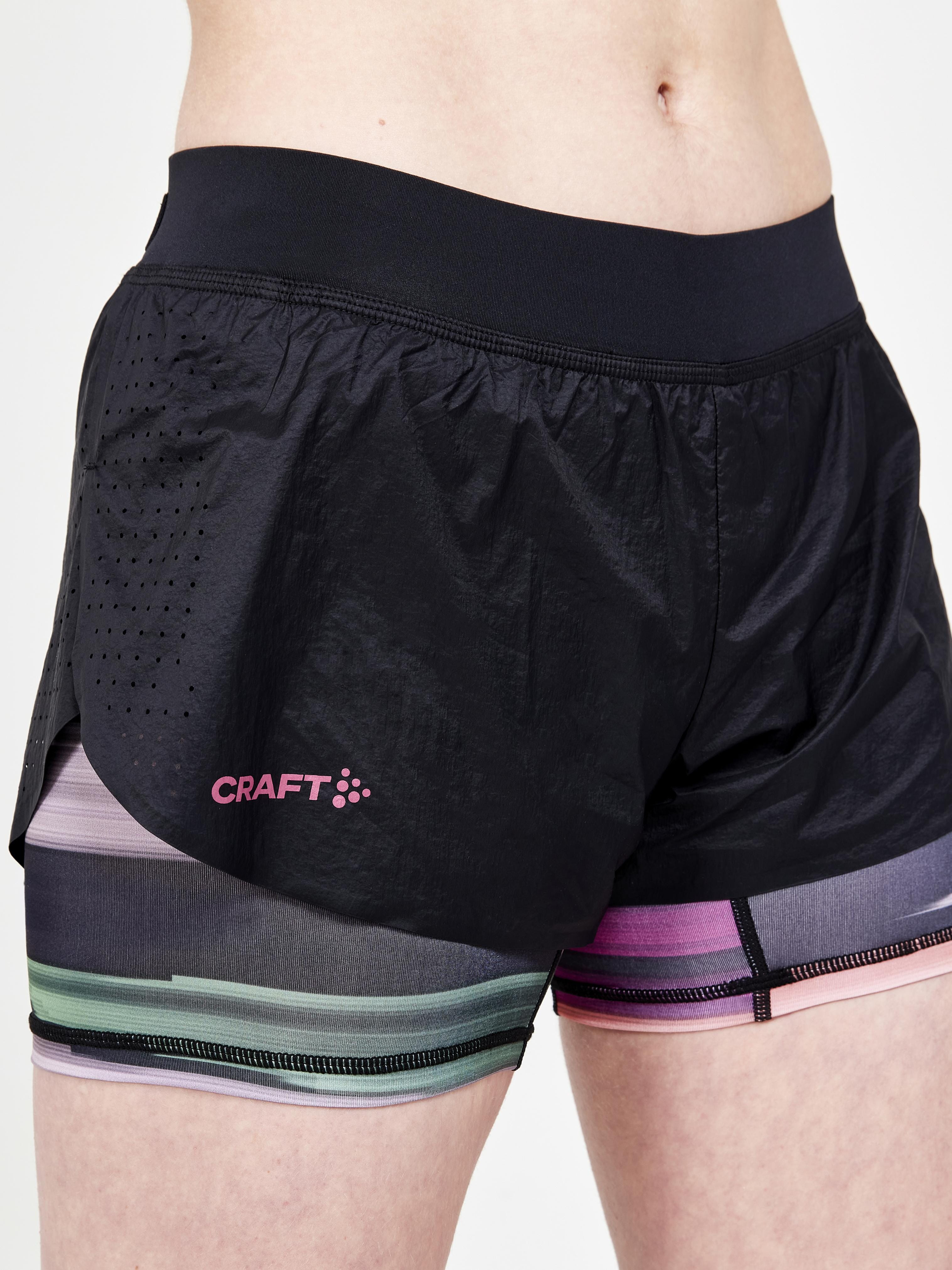 WOMEN'S CTM DISTANCE 2IN1 RUNNING SHORTS - MULTI-ROXO - Image 3