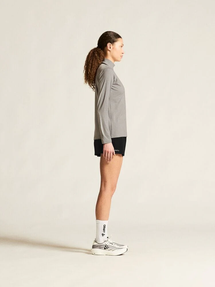 Women's Flow MS LS - Grey Melange - Image 5