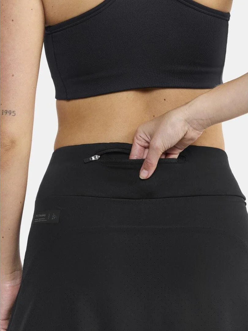 WOMEN'S PRO HYPERVENT RUNNING SKIRT 2 - Black - Image 5