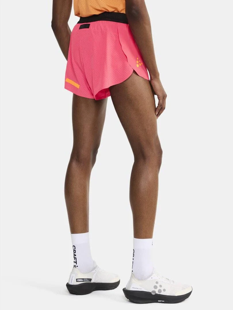WOMEN'S PRO HYPERVENT RUNNING SPLIT SHORTS 2  - FUCHSIA - Image 2