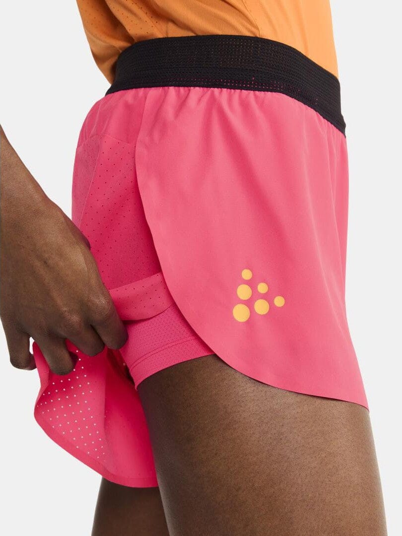 WOMEN'S PRO HYPERVENT RUNNING SPLIT SHORTS 2  - FUCHSIA - Image 3