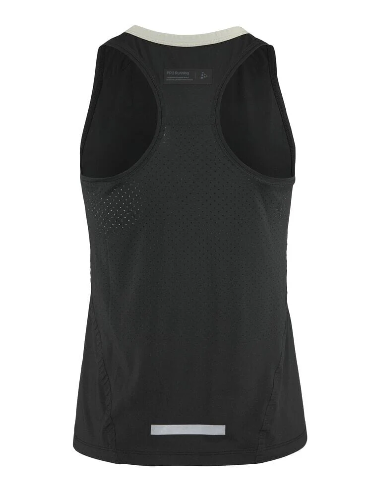 Women's Pro Hypervent Runnning Singlet 2  - Black - Image 2